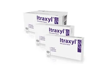 ITRAXYL 100 MG 15 MIKROPELLET KAPSUL (itrakonazol) kutusu, kapsül. Üretici: GM-BAY SAĞLIK ÜRÜNLERİ İTHALAT İHRACAT VE TİCARET LİMİTED ŞİRKETİ.