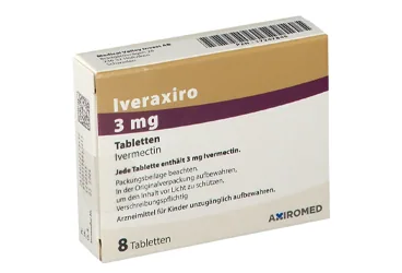 IVERAXIRO 3 MG TABLET (10 TABLET) (ivermektin) ürün ambalajı, tablet. Üretici: EXELTİS İLAÇ SANAYİİ VE TİCARET ANONİM ŞİRKETİ.