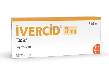 IVERCID 3 MG TABLET (6 TABLET) ürün ambalajı, tablet formunda ivermektin içerir. Üretici: FARMA-TEK İLAÇ SANAYİ VE TİCARET A.Ş.