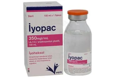 IYOPAC 350 MGI/ML I.A./I.V. NJEKSIYONLUK COZELTI, 100 ML ambalajı, çözelti formunda ioheksol içerir. Üretici: VEM İLAÇ SAN. VE TİC. ANONİM ŞİRKETİ.