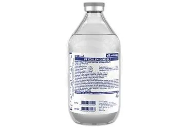 IZOLEN SISE SETSIZ 500 ML SOLUSYON kutu fotoğrafı. Kalsiyum klorur + magnezyum klorur + potasyum klorur + sodyum asetat trihidrat + sodyum klorur + sodyum sitrat dihidrat içeren solüsyon. Üretici: POLİFARMA İLAÇ SAN. VE TİC. A.Ş.
