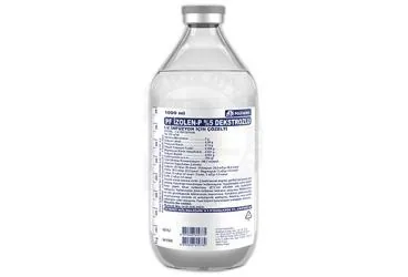Serum içeren solüsyon: IZOLEN-P %5 DEKSTROZ ELEKTROLIT SOLUSYONU 1000 CC SETLI (CAM SISE) kutusu. Üretici: POLİFARMA İLAÇ SAN. VE TİC. A.Ş.