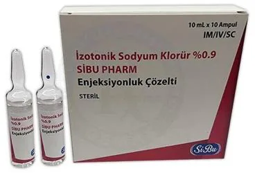 IZOTONIK SODYUM KLORUR %0,9 SIBU PHARM ENJEKSIYONLUK COZELTI (10 AMPUL) (sodyum klorur) ambalajı, çözelti. Üretici: SİBU PHARM İLAÇ SANAYİ VE DIŞ TİCARET ANONİM ŞİRKETİ.