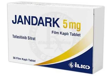 JANDARK 5 MG 56 FILM KAPLI TABLET ambalajı, film kaplı tablet formunda tofasitinib içerir. Üretici: İLKO İLAÇ SAN. VE TİC. A.Ş.