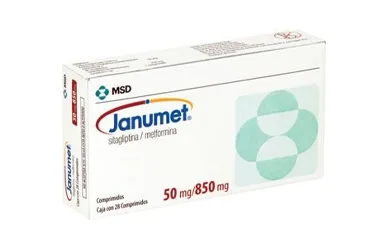 JANUMET 50/850 MG 56 FILM KAPLI TABLET (metformin + sitagliptin) kutusu, film kaplı tablet. Üretici: MERCK SHARP DOHME İLAÇLARI LTD. ŞTİ.