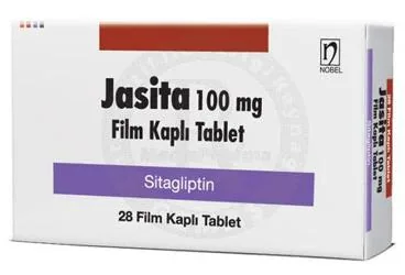 Sitagliptin fosfat monohidrat içeren film kaplı tablet: JASITA 100 MG FILM KAPLI TABLET (28 ADET) kutu fotoğrafı. Üretici: NOBEL İLAÇ SAN. VE TİC. A.Ş.