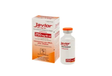 Vinflunin ditartarat içeren çözelti: JAVLOR 250 MG/ 10 ML INF. KONS. COZELTISI (1 FLAKON) ürün ambalajı. Üretici: PIERRE FABRE İLAÇ A.Ş.
