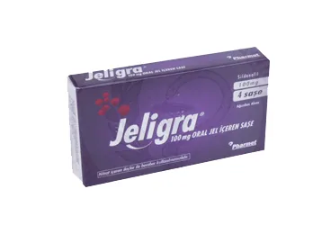 Sildenafil sitrat içeren jel: JELIGRA 50 MG ORAL JEL ICEREN 4 SASE ambalajı. Üretici: PHARMET İLAÇ SANAYİ ANONİM ŞİRKETİ.