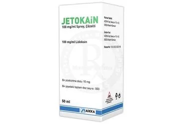 JETOKAIN 100 MG/ML SPREY, COZELTI kutusu. Lidokain -topikal içeren çözelti. Üretici: ADEKA İLAÇ SANAYİ VE TİCARET A.Ş.