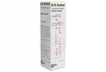 K.R. ENEMA 161 MG/ML+59 MG/ML REKTAL COZELTI (135 ML) kutusu, çözelti formunda sodyum fosfat -lavman içerir. Üretici: ŞİFA KİMYA İLAÇ SANAYİ VE TİCARET ANONİM ŞİRKETİ.