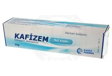 KAFIZEM %2 KREM (30 G) ambalajı, krem formunda diltiazem hcl içerir. Üretici: PARS PHARMA İLAÇ TANITIM VE PAZARLAMA LİMİTED ŞİRKETİ.