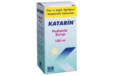 Parasetamol kombinasyon içeren şurup: KATARIN 120 MG + 50 MG +1 MG/5 ML PEDIATRIK SURUP, 100 ML kutusu. Üretici: BİOFARMA İLAÇ SANAYİ VE TİCARET A.Ş.