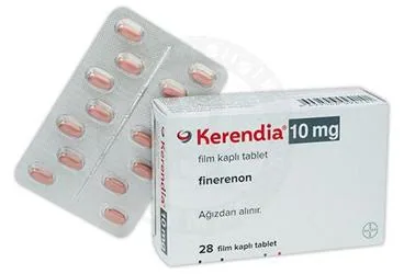 KERENDIA 10 MG FILM KAPLI TABLET (28 TABLET) (finerenon) kutu fotoğrafı, film kaplı tablet. Üretici: BAYER TÜRK KİMYA SAN. LTD. ŞTİ.