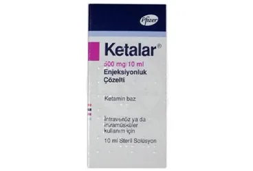 KETALAR 500 MG ENJEKTABL 1 FLAKON kutu fotoğrafı, flakon formunda ketamin hcl içerir. Üretici: PFİZER PFE İLAÇLARI ANONİM ŞİRKETİ.