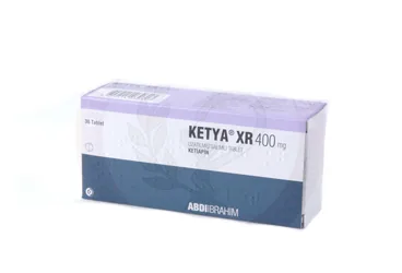 KETYA XR 400 MG UZATILMIS SALIMLI 30 TABLET kutusu, tablet formunda ketiapin içerir. Üretici: ABDİ İBRAHİM İLAÇ SANAYİ VE TİCARET A.Ş.