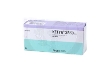 KETYA XR 50 MG UZATILMIS SALIMLI 30 TABLET ürün ambalajı. Ketiapin içeren tablet. Üretici: ABDİ İBRAHİM İLAÇ SANAYİ VE TİCARET A.Ş.