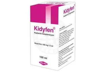 KIDYFEN PEDİATRİK SÜSPANSİYON ambalajı, süspansiyon formunda ibuprofen içerir. Üretici: HELBA İLAÇ İÇ VE DIŞ SANAYİ TİCARET ANONİM ŞİRKETİ.