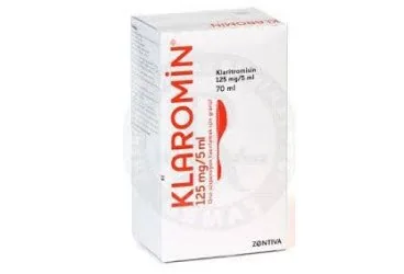 KLAROMIN 125 MG/5 ML ORAL SUSPANSIYON HAZIRLAMAK ICIN GRANUL kutusu. Klaritromisin içeren oral süspansiyon. Üretici: AVİXA İLAÇ SANAYİ VE TİCARET ANONİM ŞİRKETİ.