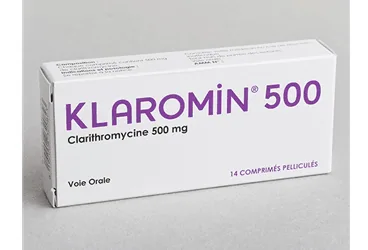Klaritromisin içeren tablet: KLAROMIN 500 MG 14 TABLET kutusu. Üretici: AVİXA İLAÇ SANAYİ VE TİCARET ANONİM ŞİRKETİ.