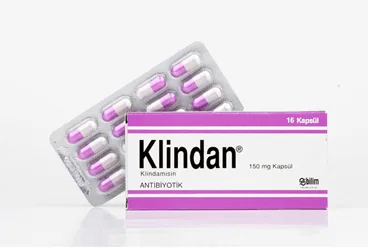 KLINDAN 150 MG 16 KAPSÜL ürün ambalajı. Klindamisin içeren kapsül. Üretici: BİLİM İLAÇ SANAYİİ VE TİCARET A.Ş.