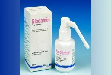 Benzidamin kombinasyonları -oral içeren çözelti: KLODAMIN %0,12/%0,15 ORAL SPREY, COZELTI (30 ML) kutu fotoğrafı. Üretici: ADEKA İLAÇ SANAYİ VE TİCARET A.Ş.