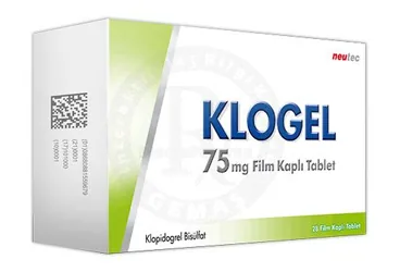 KLOGEL 75 MG FILM KAPLI TABLET (28 TABLET) ambalajı, film kaplı tablet formunda klopidogrel içerir. Üretici: NEUTEC İLAÇ SANAYİ TİCARET ANONİM ŞİRKETİ.