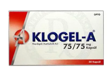 KLOGEL-A 75/75 MG 30 KAPSUL ambalajı, kapsül formunda klopidogrel + asetilsalisilik asit içerir. Üretici: NEUTEC İLAÇ SANAYİ TİCARET ANONİM ŞİRKETİ.