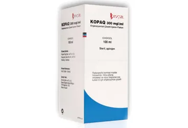 KOPAQ 300 MG/ML 100 ML ENJENKSIYONLUK COZELTI ICEREN FLAKON (ioheksol) ürün ambalajı, çözelti. Üretici: KOÇSEL İLAÇ SANAYİ VE TİCARET ANONİM ŞİRKETİ.