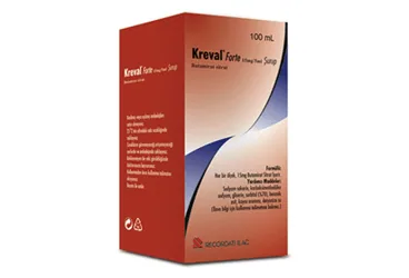 KREVAL FORTE 15 MG/5 ML SURUP 100 ML kutusu, şurup formunda butamirat sitrat içerir. Üretici: RECORDATİ İLAÇ SANAYİ VE TİCARET ANONİM ŞİRKETİ.