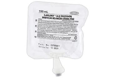 Sodyum klorur içeren solüsyon: LAFLEKS IZOTONIK SODYUM KLORUR SOLUSYONU 150 ML (SETLI) ambalajı. Üretici: HAVER TRAKYA İLAÇ SANAYİ VE TİCARET ANONİM ŞİRKETİ.