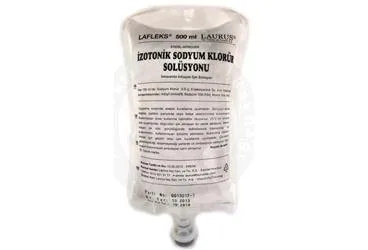 LAFLEKS IZOTONIK SODYUM KLORUR SOLUSYONU 500 ML (SETLI) ambalajı. Sodyum klorur içeren solüsyon. Üretici: HAVER TRAKYA İLAÇ SANAYİ VE TİCARET ANONİM ŞİRKETİ.