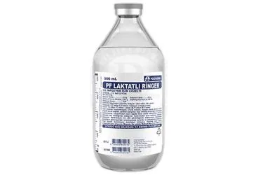 Serum içeren LAKTATLI RINGER 500 ML SOL. SETLI ambalajı. Üretici: POLİFARMA İLAÇ SAN. VE TİC. A.Ş.