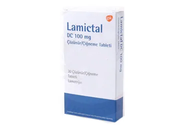 LAMICTAL DC 100 MG ÇÖZÜNÜR 30 ÇİĞNEME TABLETİ (lamotrijin) kutu fotoğrafı, çiğneme tableti. Üretici: GLAXOSMİTHKLİNE İLAÇLARI SAN. VE TİC. A.Ş.