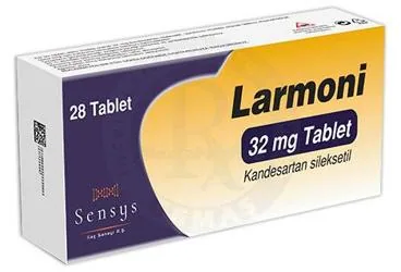 LARMONI 32 MG TABLET (28 TABLET) (kandesartan) ambalajı, tablet. Üretici: SENSYS İLAÇ SANAYİ ANONİM ŞİRKETİ.