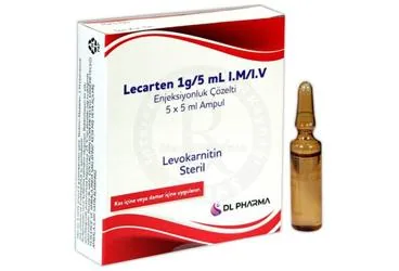LECARTEN 1G/5 ML IM/IV ENJEKSIYONLUK COZELTI ICEREN (5 AMPUL) kutu fotoğrafı. Karnitin içeren çözelti. Üretici: DL PHARMA İLAÇ SANAYİ VE TİCARET LİMİTED ŞİRKETİ.
