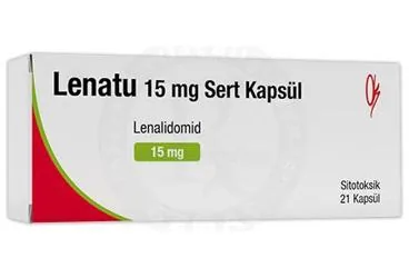 LENATU 15 MG SERT KAPSUL (21 KAPSUL) (lenalidomid) kutusu, kapsül. Üretici: ONKO İLAÇ SANAYİ VE TİCARET ANONİM ŞİRKETİ.