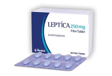 Levetirasetam içeren film kaplı tablet: LEPTICA 250 MG 50 FILM TABLET ambalajı. Üretici: İLKO İLAÇ SAN. VE TİC. A.Ş.