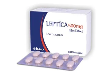 Levetirasetam içeren film kaplı tablet: LEPTICA 500 MG 50 FILM TABLET kutu fotoğrafı. Üretici: İLKO İLAÇ SAN. VE TİC. A.Ş.