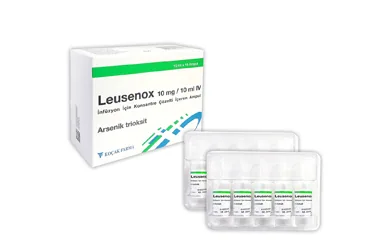 LEUSENOX 10 MG/10 ML IV INFÜZYON IÇIN KONSANTRE ÇÖZELTI IÇEREN AMPUL, 1 ADET ürün ambalajı. Arsenik trioksit içeren çözelti. Üretici: KOÇAK FARMA İLAÇ VE KİMYA SAN. A.Ş.