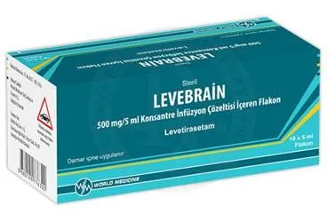 LEVEBRAIN 500 MG/5 ML KONSANTRE INFUZYON COZELTISI ICEREN FLAKON (10 FLAKON) ürün ambalajı, çözelti formunda levetirasetam içerir. Üretici: WORLD MEDICINE İLAÇ SAN. VE TİC. A.Ş.