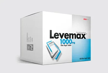 LEVEMAX 1000 MG 100 FİLM TABLET (levetirasetam) kutu fotoğrafı, film kaplı tablet. Üretici: NEUTEC İLAÇ SANAYİ TİCARET ANONİM ŞİRKETİ.