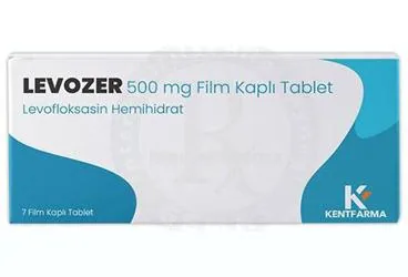 Levofloksasin içeren film kaplı tablet: LEVOSASIN 500 MG FILM KAPLI TABLET (7 TABLET) kutu fotoğrafı. Üretici: AY PHARMACY İLAÇ TİCARET ANONİM ŞİRKETİ.