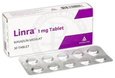 LINRA 1 MG TABLET (30 TABLET) ürün ambalajı, tablet formunda rasajilin içerir. Üretici: ANGELINI İLAÇ SANAYİ VE TİCARET ANONİM ŞİRKETİ.