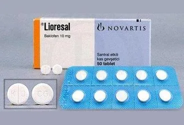 Baklofen içeren tablet: LIORESAL 10 MG 50 TABLET ürün ambalajı. Üretici: NOVARTİS SAĞLIK GIDA VE TARIM ÜRÜNLERİ SANAYİ VE TİCARET ANONİM ŞİRKETİ.