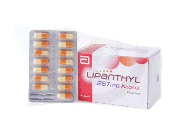 LIPANTHYL 267 MG 90 SERT KAPSUL kutusu, kapsül formunda fenofibrat içerir. Üretici: ABBOTT LABORATUARLARI İTHALAT İHRACAT VE TİCARET LİMİTED ŞİRKETİ.