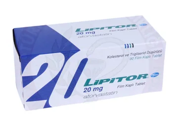LIPITOR 20 MG 30 FİLM TABLET ambalajı. Atorvastatin içeren film kaplı tablet. Üretici: VİATRİS İLAÇLARI LİMİTED ŞİRKETİ.