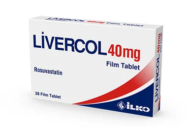 LIVERCOL 40 MG 28 FILM TABLET ambalajı, film kaplı tablet formunda rosuvastatin içerir. Üretici: İLKO İLAÇ SAN. VE TİC. A.Ş.
