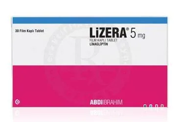 LIZERA 5 MG FILM KAPLI TABLET (30 TABLET) kutu fotoğrafı, film kaplı tablet formunda linagliptin içerir. Üretici: ABDİ İBRAHİM İLAÇ SANAYİ VE TİCARET A.Ş.