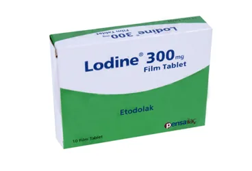 Etodolak içeren film kaplı tablet: LODINE 300 MG FILM KAPLI TABLET (10 FILM TABLET) ürün ambalajı. Üretici: PENSA İLAÇ SAN. VE TİC. A.Ş.
