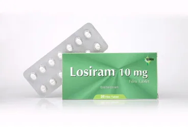 LOSIRAM 10 MG 56 FILM TABLET ürün ambalajı. Essitalopram içeren film kaplı tablet. Üretici: BİLİM İLAÇ SANAYİİ VE TİCARET A.Ş.